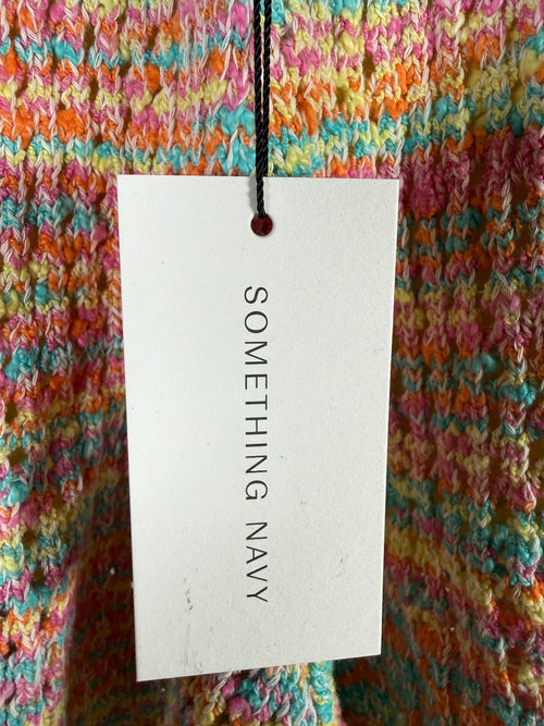 NWT Something Navy Rainbow Multicolor Knit Sweater Shorts Size Medium