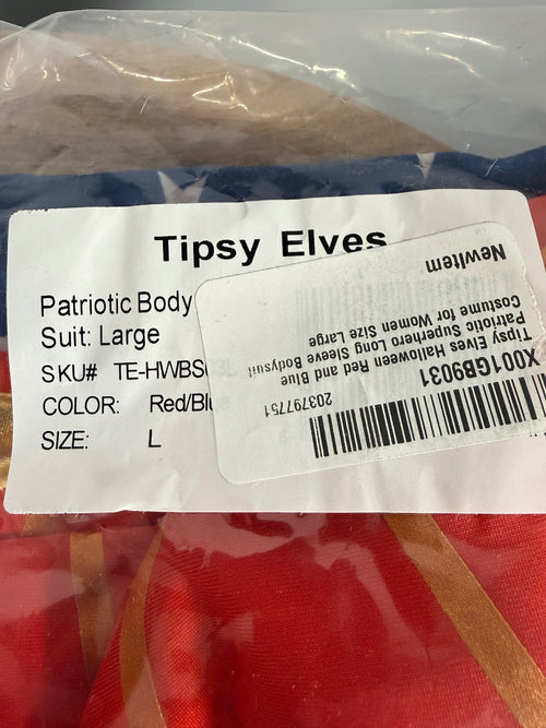 NWT Tipsy Elves Women's Patriotic Superhero Wonder Lady Costume Size Large