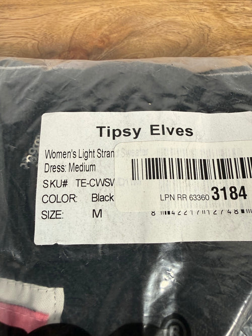 NWT Tipsy Elves Women's Christmas Light Strand Sequin Sweater Dress Size Medium