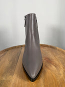NWB Linea Paolo Viva Moss Leather Pointed Toe Block Heel Ankle Boots Size 7.5