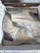 NWB Linea Paolo Winslow Cream Leather Platform Block Heel Ankle Boots Size 9
