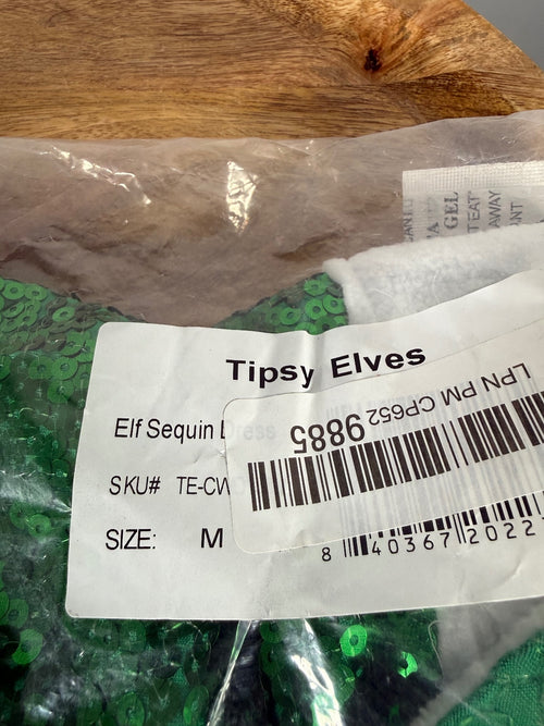 NWT Tipsy Elves Green Women's Elf Sequin Dress Size Medium