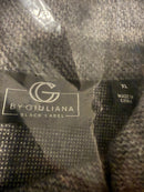 G By Giuliana Black Label Gray Faux Leather Trim Coat Jacket Size XL