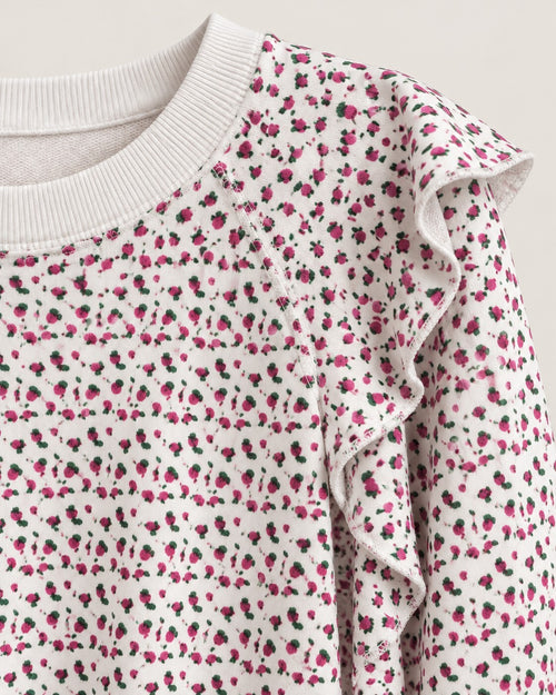 NWT Something Navy Meghan Floral Ruffle Sweatshirt Dress White Size M