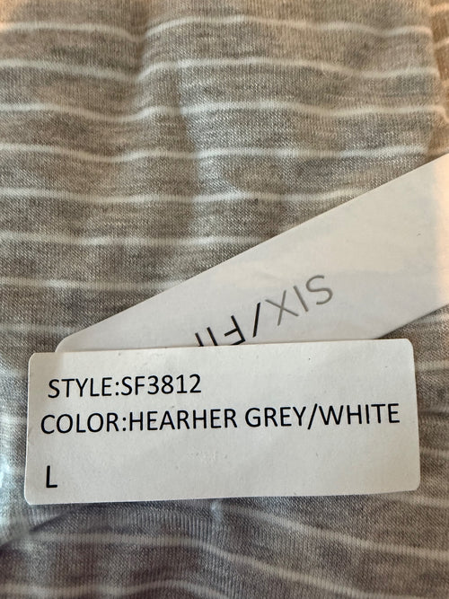 NWT Six Fifty Heather Gray Twist Front Short Sleeve Top Size Large