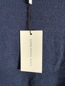 NWT Something Navy Navy Floral Embroidered Crew Neck Sweater Size XXS