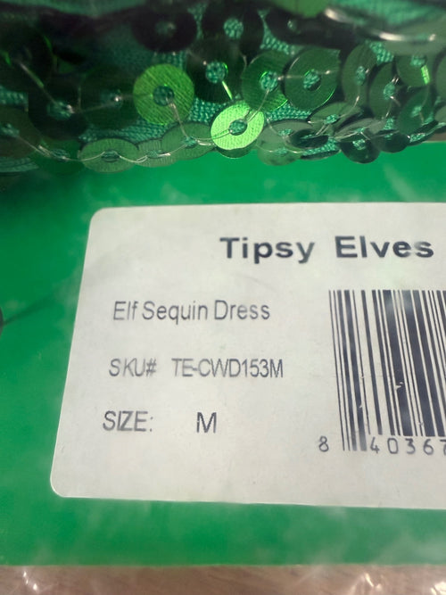 NWT Tipsy Elves Green Women's Elf Sequin Dress Size Medium