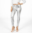 NWT Tipsy Elves Metallic Silver Leggings Size Large
