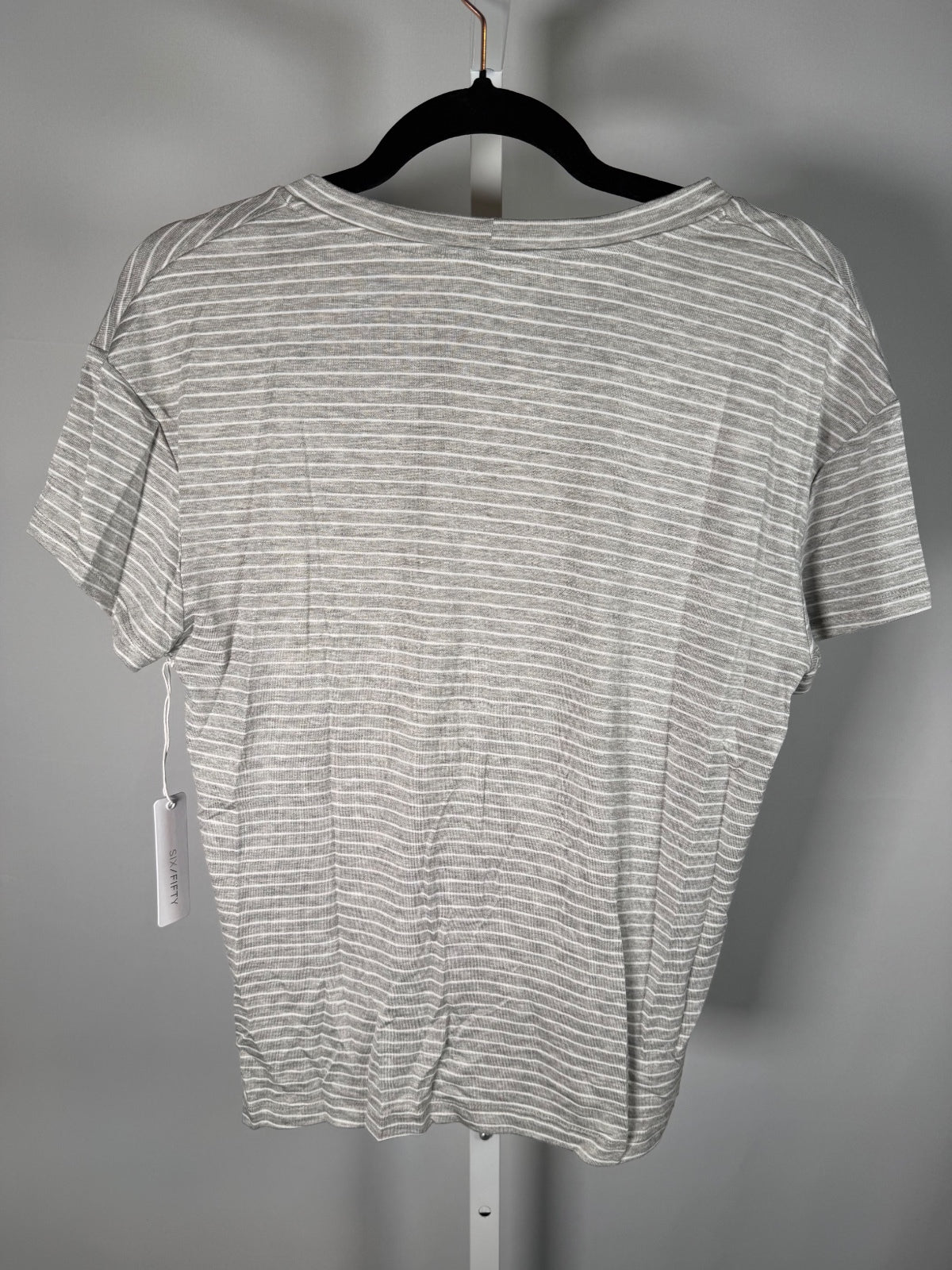 NWT Six Fifty Heather Gray Twist Front Short Sleeve Top Size XS