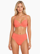 NWT CUPSHE Coral Pink Textured Two Piece Bikini Set Size Small