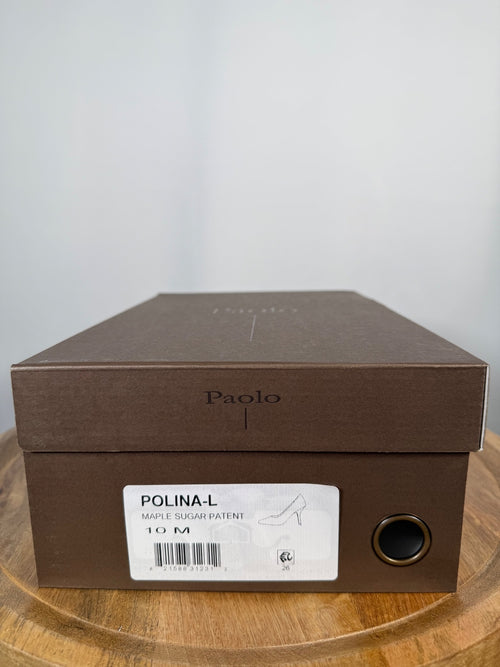 NWB Linea Paolo Polina Maple Sugar Patent Pointed Toe Pumps Size 10