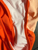 NWT Cupshe Orange And White Bowknot One piece Swimsuit Size Medium