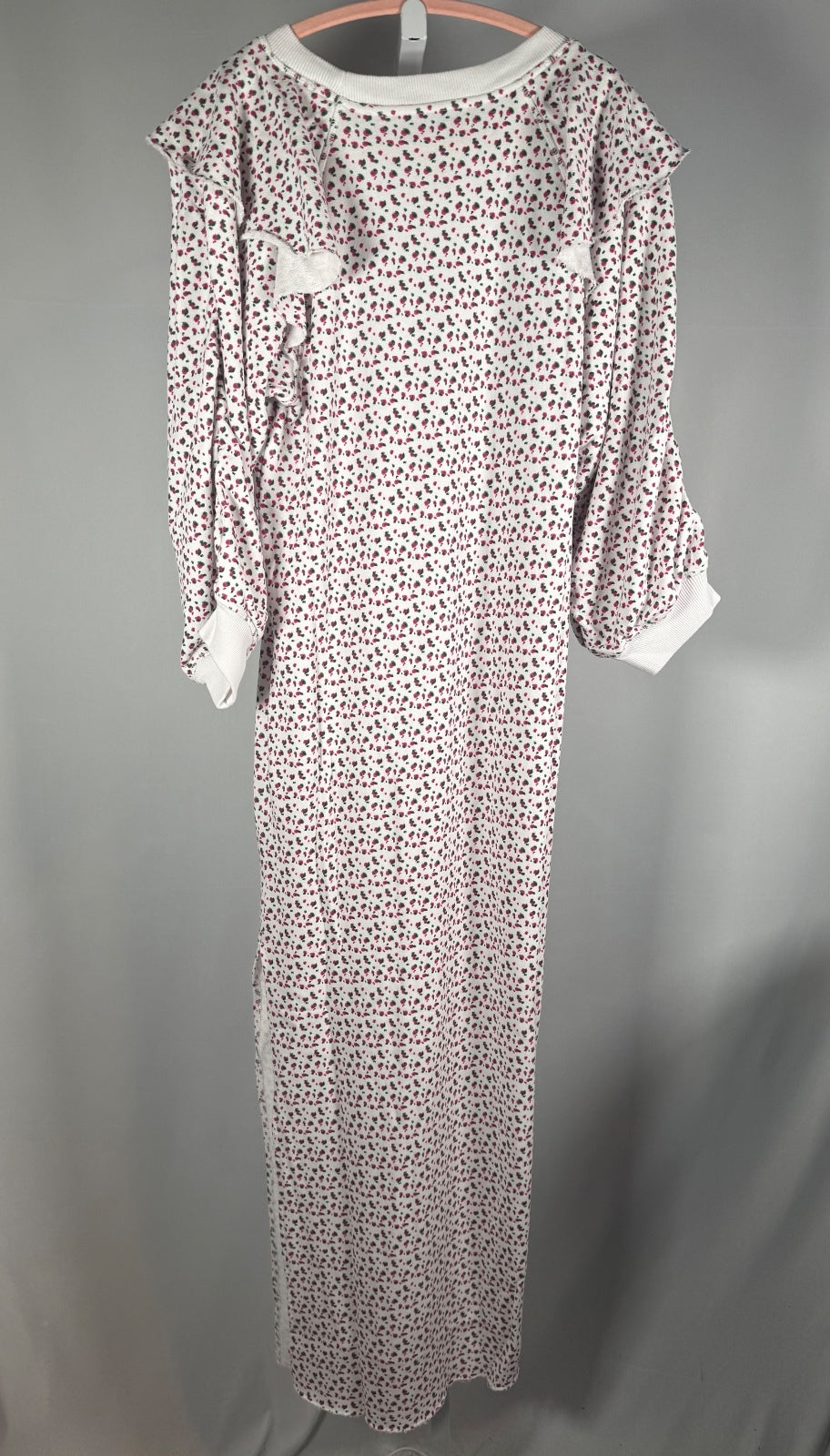 NWT Something Navy Meghan Floral Ruffle Sweatshirt Dress White Size M