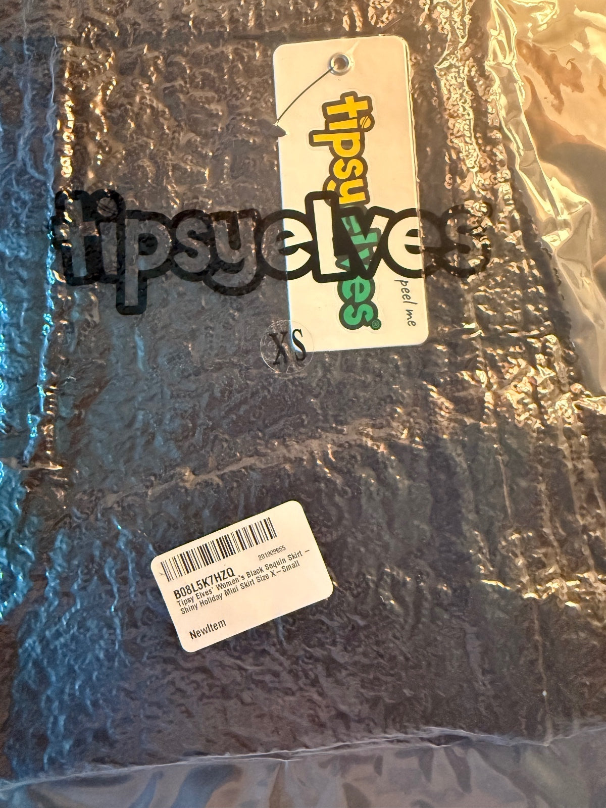 NWT Tipsy Elves Women's Black Sequin Skirt Size XS
