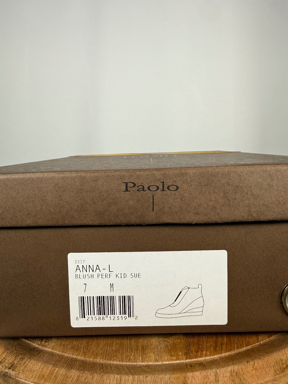 NWB Linea Paolo Anna Blush Perforated Suede Wedge Sneakers Size 7
