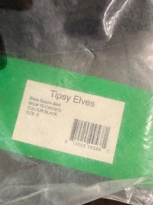 NWT Tipsy Elves Women's Black Sequin Skirt Size Small