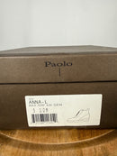 NWB Linea Paolo Anna Rock Gray Perforated Kid Suede Wedge Sneakers Size 5.5