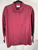 NWT Something Navy Burgundy Classic Button Up Long Sleeve Shirt Size Small