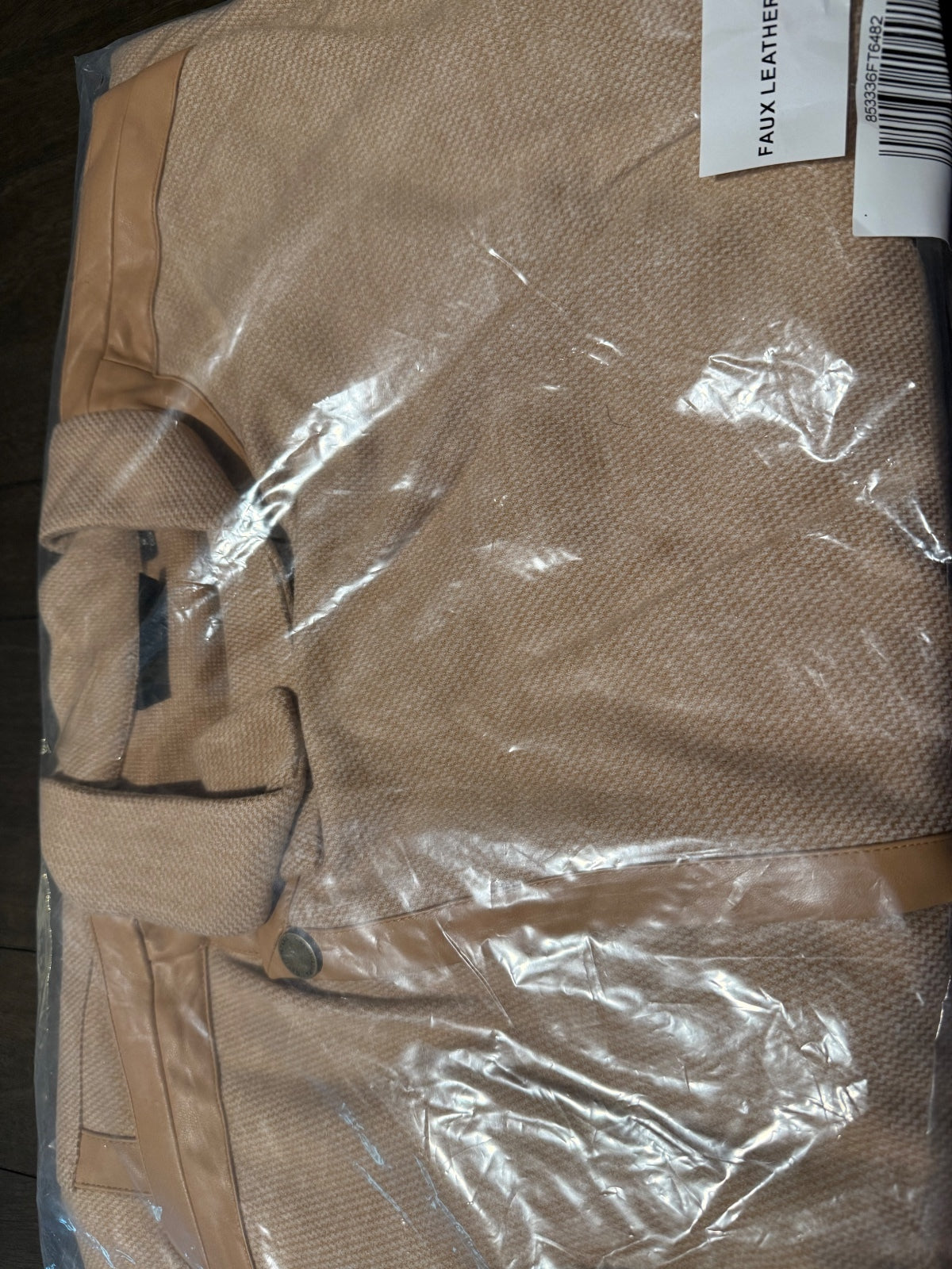 G By Giuliana Tan Label Gray Faux Leather Trim Coat Jacket Size Medium