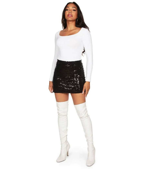 NWT Tipsy Elves Women's Black Sequin Skirt Size XL