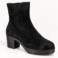 NWB Lazo Siren Obsidian Black Platform Ankle Boots Women's Size 8