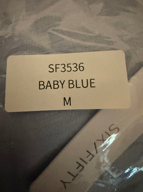 NWT Six Fifty Baby Blue Crew Neck Short Sleeve Maxi Dress Size Medium