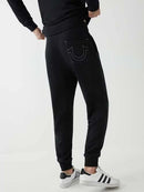 NWT True Religion Big T MR Jogger Sweatpants Jet Black Size Medium 29” Inseam