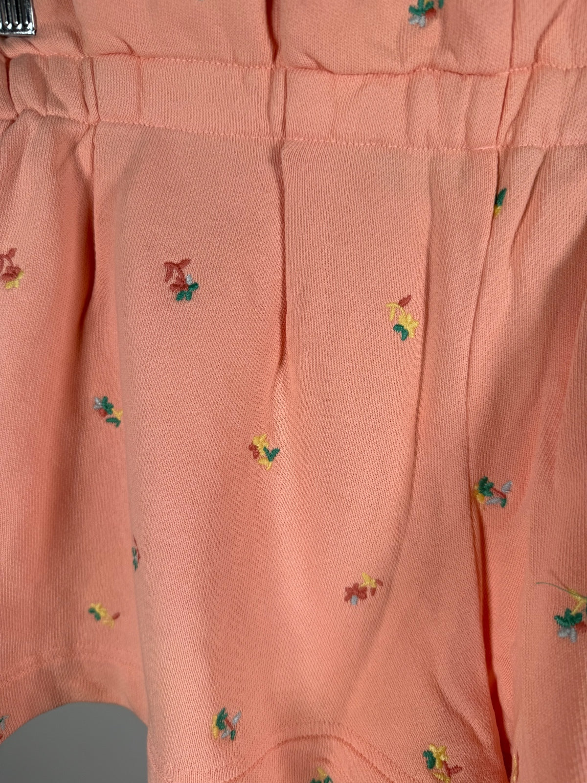 NWT Something Navy Hazel Floral Paperbag Sweatshorts Pale Peach Size XXS