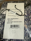 NWT Something Navy Poppy Blue Marled Knit Sweater Shorts Size Medium