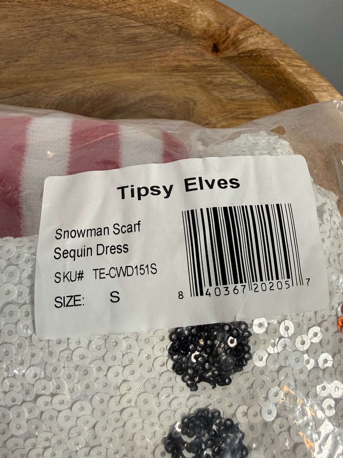 NWT Tipsy Elves Women's Snowman Scarf Sequin Dress Size Small