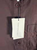 NWT Something Navy Brown Classic Button Up Long Sleeve Shirt Size XS