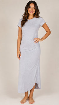 NWT Six Fifty Baby Blue Crew Neck Short Sleeve Maxi Dress Size Medium