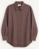 NWT Something Navy Brown Classic Button Up Long Sleeve Shirt Size XS