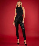 NWT Tipsy Elves Women's Black Sequin High Waisted Leggings Size XS