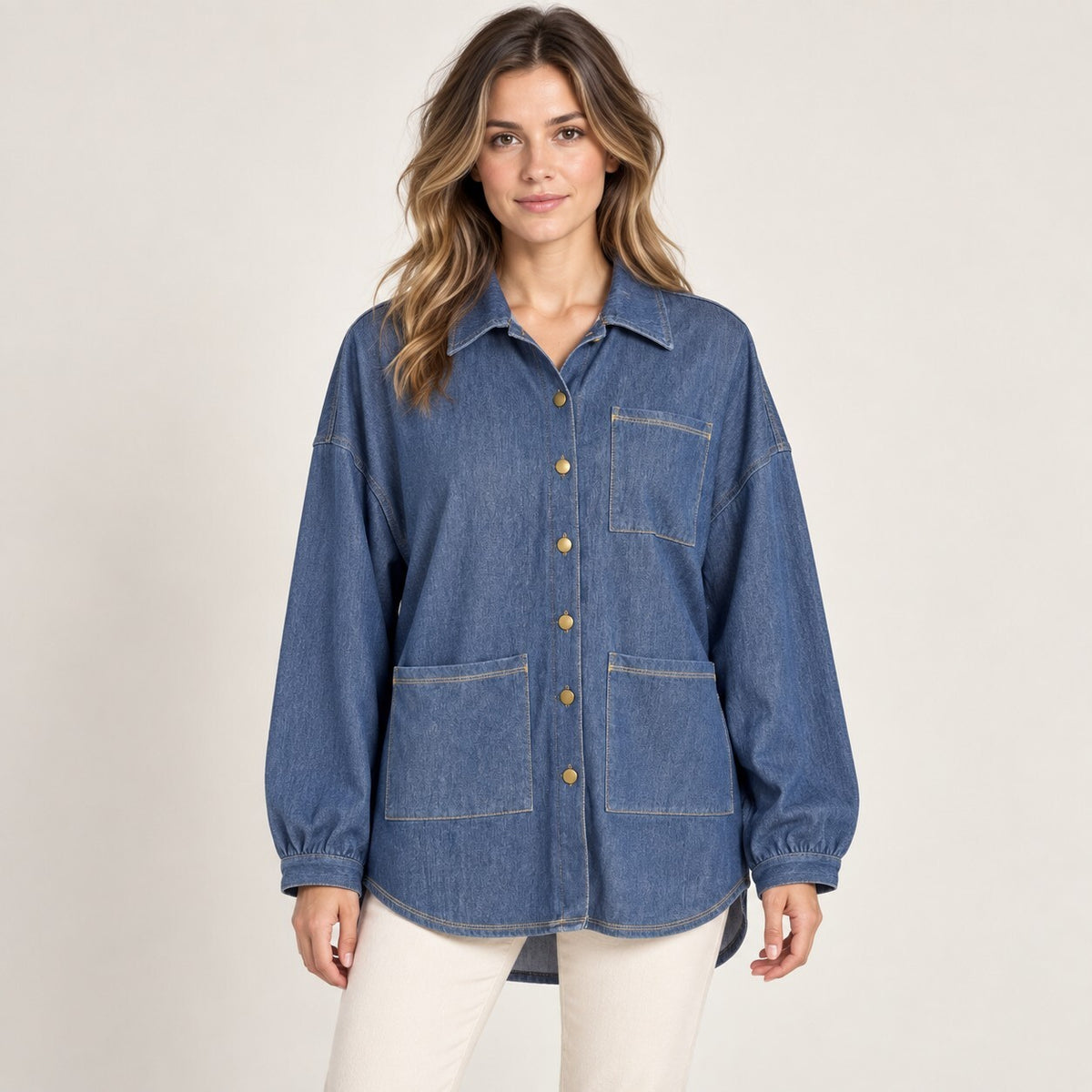 NWT Halara Oversized Denim Button-Up Shirt Jacket Size Small