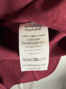 NWT Something Navy Burgundy Classic Button Up Long Sleeve Shirt Size Small