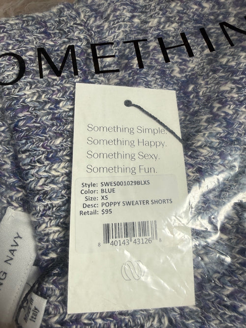 NWT Something Navy Poppy Blue Marled Knit Sweater Shorts Size XS