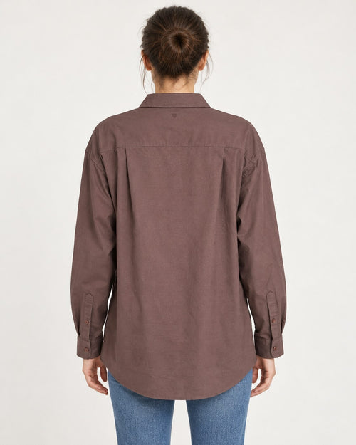 NWT Something Navy Brown Classic Button Up Long Sleeve Shirt Size XS