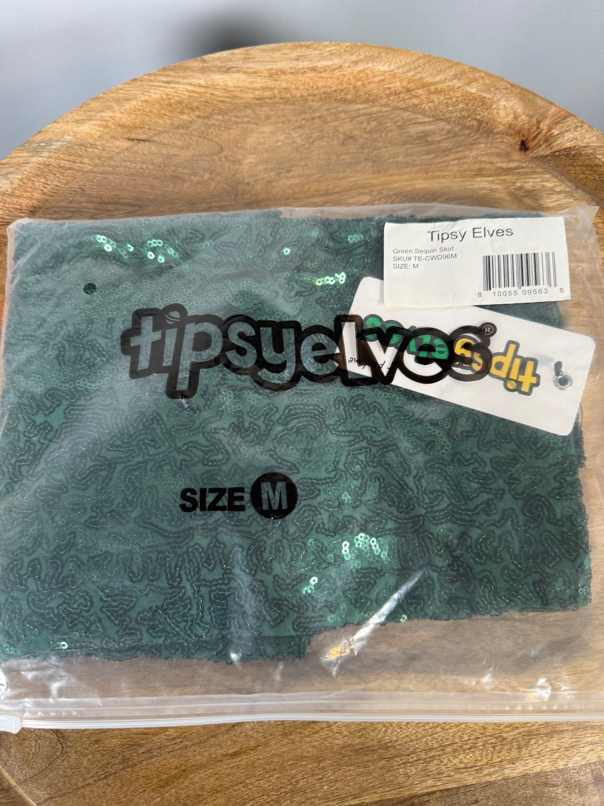 NWT Tipsy Elves Women's Green Sequin Skirt Size Medium