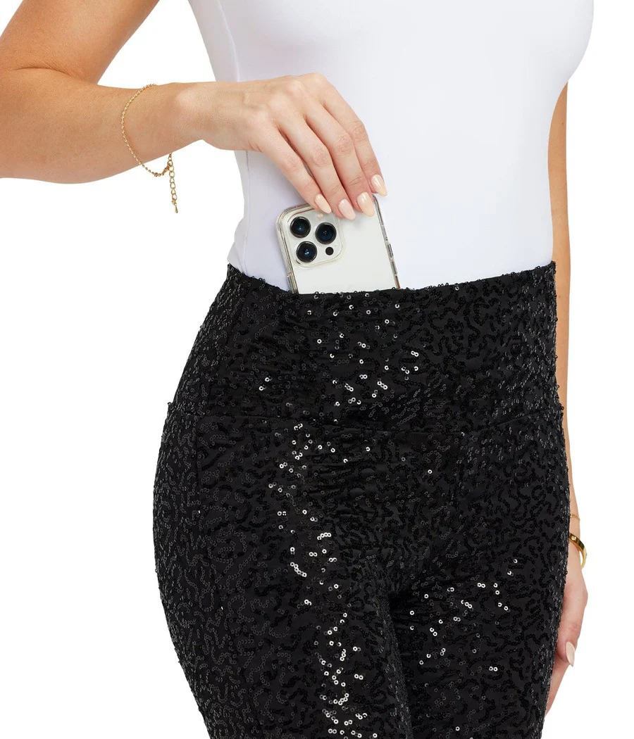 NWT Tipsy Elves Black Sequin High Waisted Leggings Size 1X