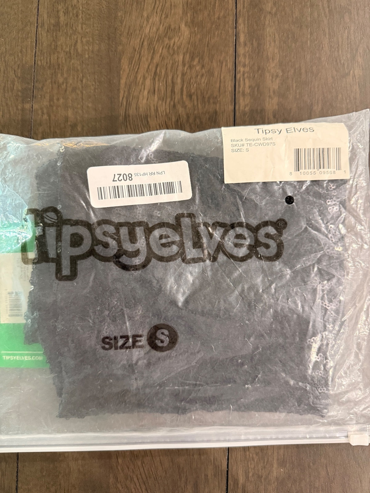 NWT Tipsy Elves Women's Black Sequin Skirt Size Small