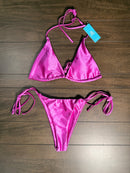 NWT CUPSHE Women’s Pink Triangle Tie Side Bikini Set Size Medium