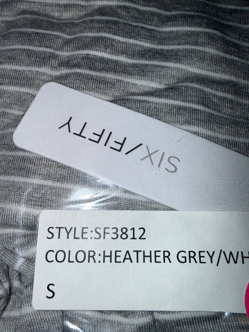NWT Six Fifty Heather Gray Twist Front Short Sleeve Top Size Small