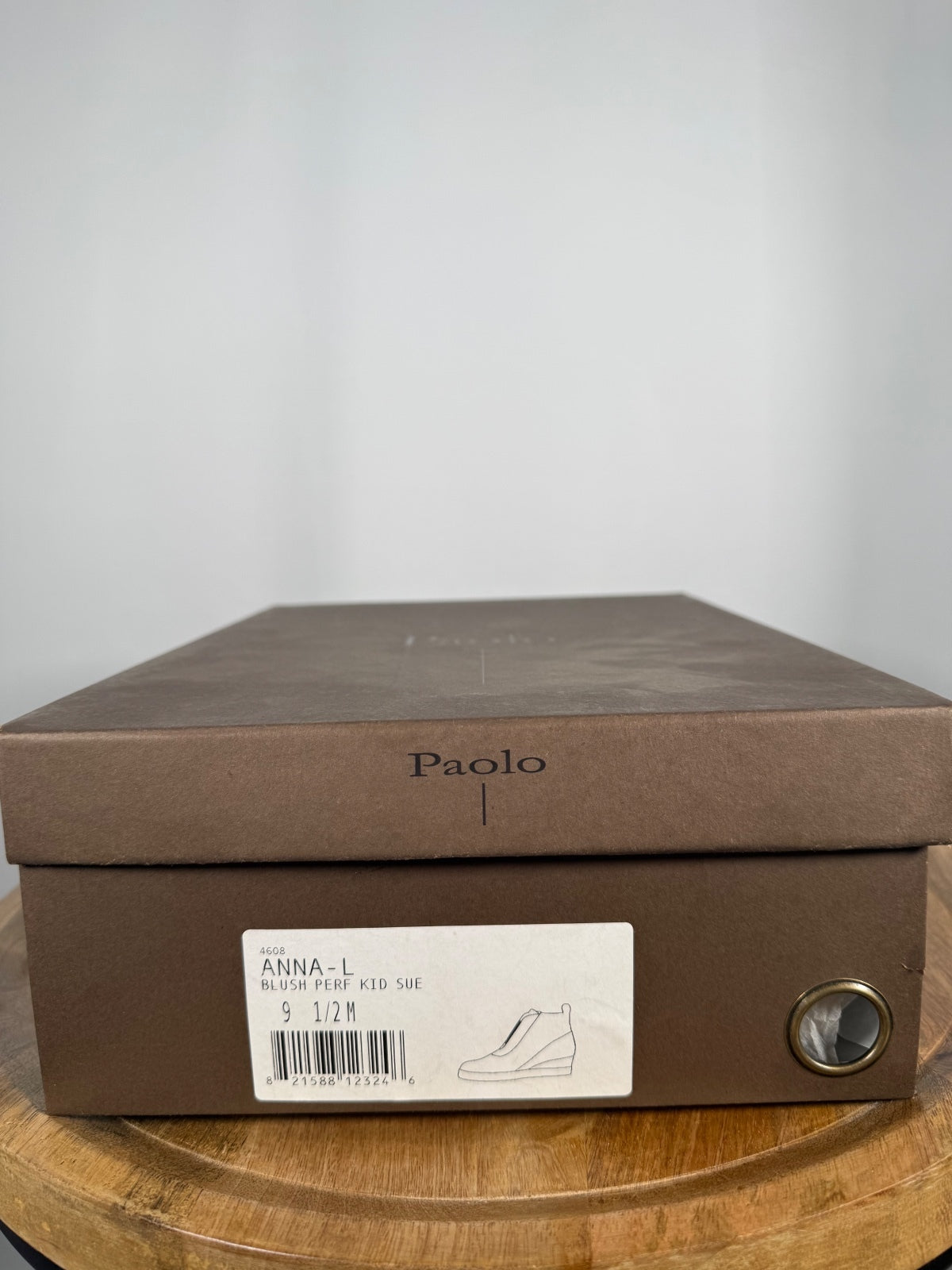 NWB Linea Paolo Anna Blush Perforated Suede Wedge Sneakers Size 9.5