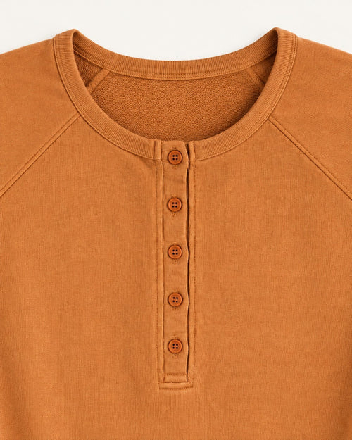 NWT Something Navy Camel Henley Sweatshirt Size Large