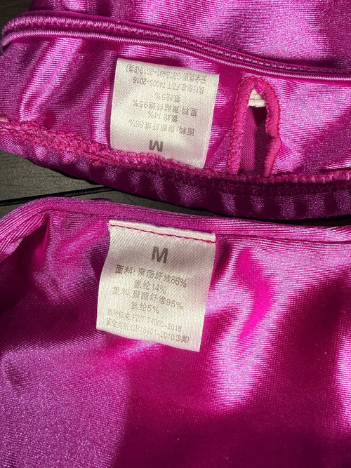 NWT CUPSHE Women’s Pink Triangle Tie Side Bikini Set Size Medium