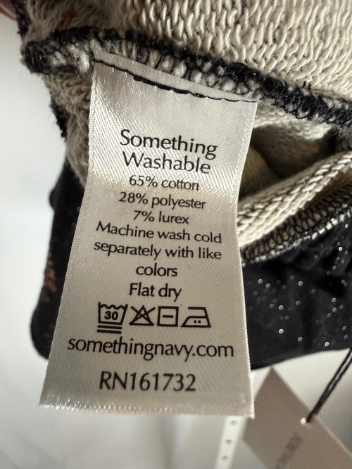 NWT Something Navy Something to Smile In Black Sweatshorts Size XS