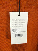 NWT Something Navy Burnt Orange Floral Embroidered Crew Neck Sweater Size XS