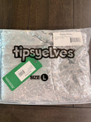 NWT Tipsy Elves Silver Sequin High Waisted Leggings Size Large