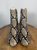 NWB Linea Paolo Wylda Natural Snake Print Leather Block Heel Ankle Boot Size 5.5